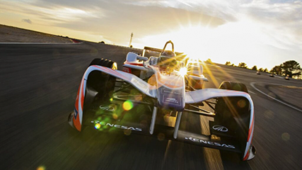 An F2 car on a racetrack